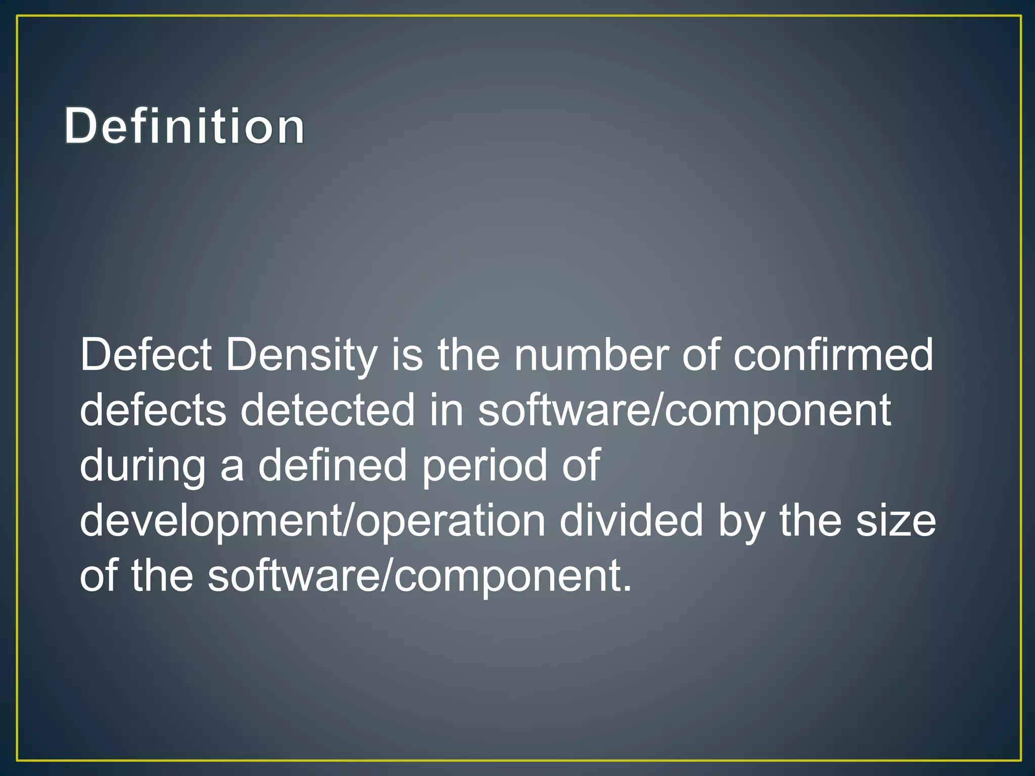 Defect Density matrix SQA | PPTX