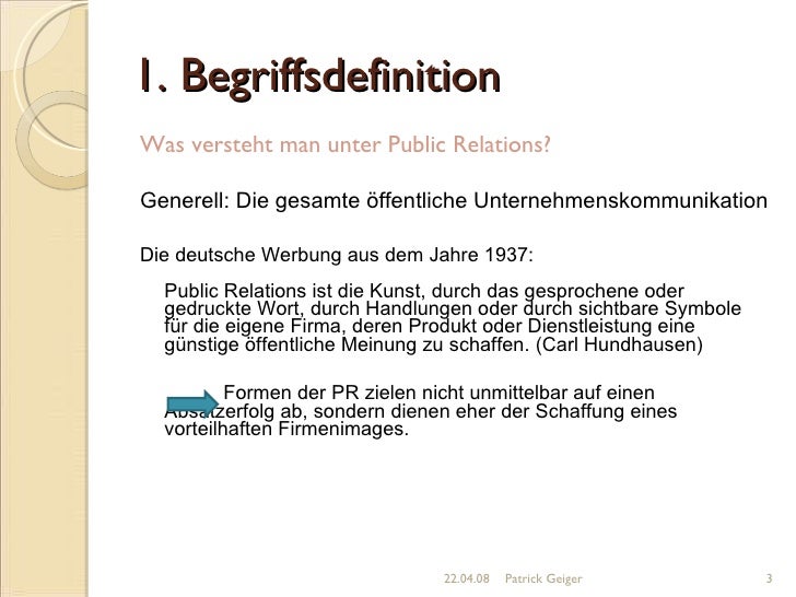 Definition Von Public Relations