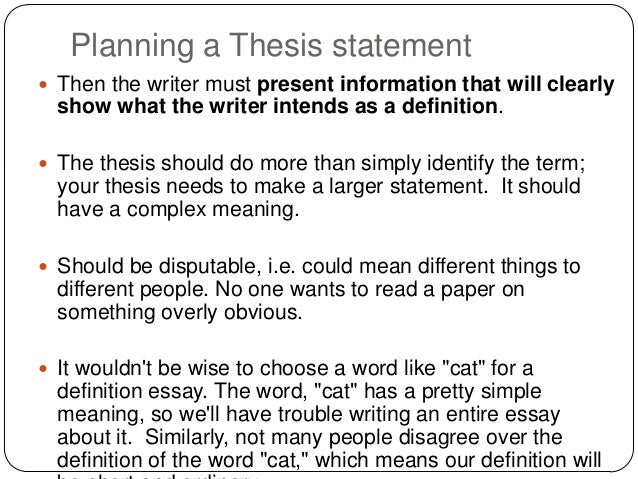 thesis statement definition in writing