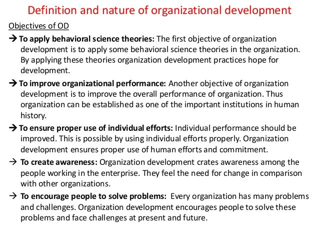 Definition and nature of organizational development