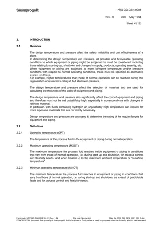 Prg Pattern Code Definition and selection of design temperature and pressure prg.gg.gen.0001