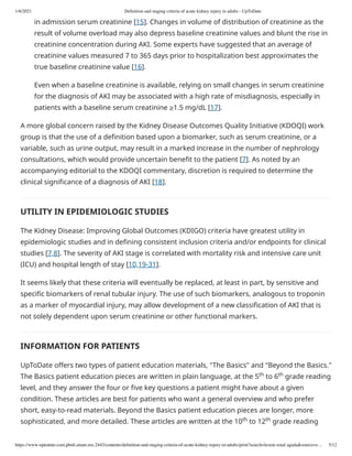 Definition and staging criteria of acute kidney injury in adults up ...
