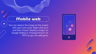 You can replace the image on the screen
with your own work. Right-click on it
and then choose "Replace image" (in
Google Slides) or "Change Picture" (in
PPT) so you can add yours
Mobile web
 