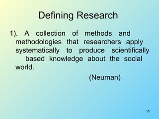 Definition and types of research ppt | PPT