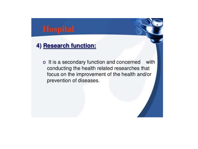 Definition Classification And Function Of Hospital