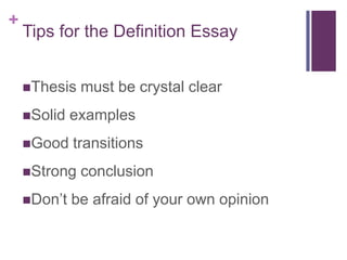 Definition essay | PPTX