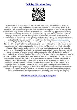 Definition Essay Sample | PDF