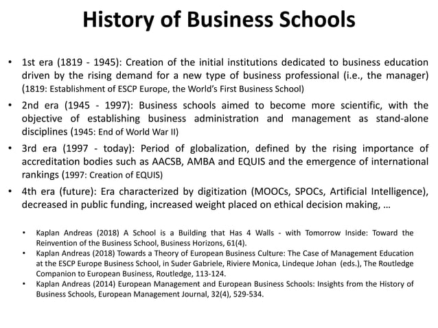 Definition, history, and classification of business schools | PPT