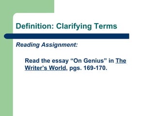 Definition: Clarifying Terms | PPT