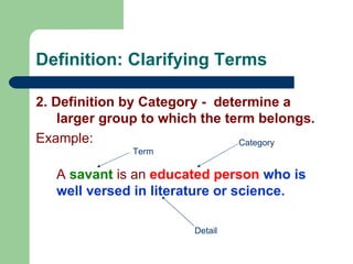 Definition: Clarifying Terms | PPT