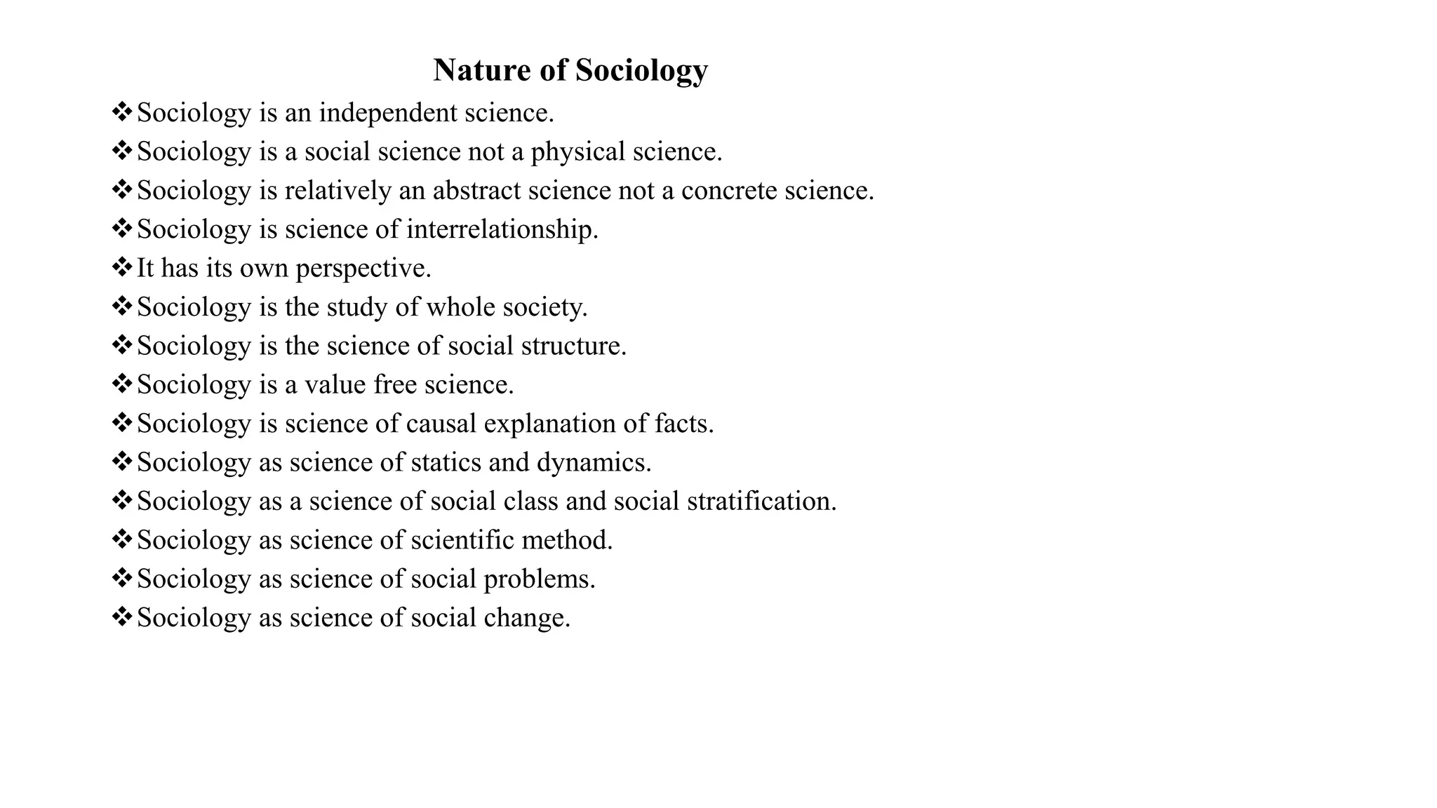 Definition Nature And Scope Of Sociology