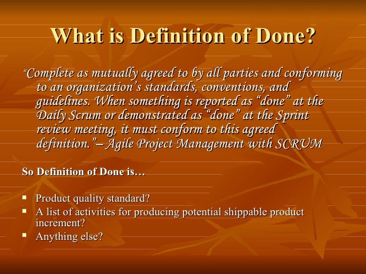 definition of done presentation