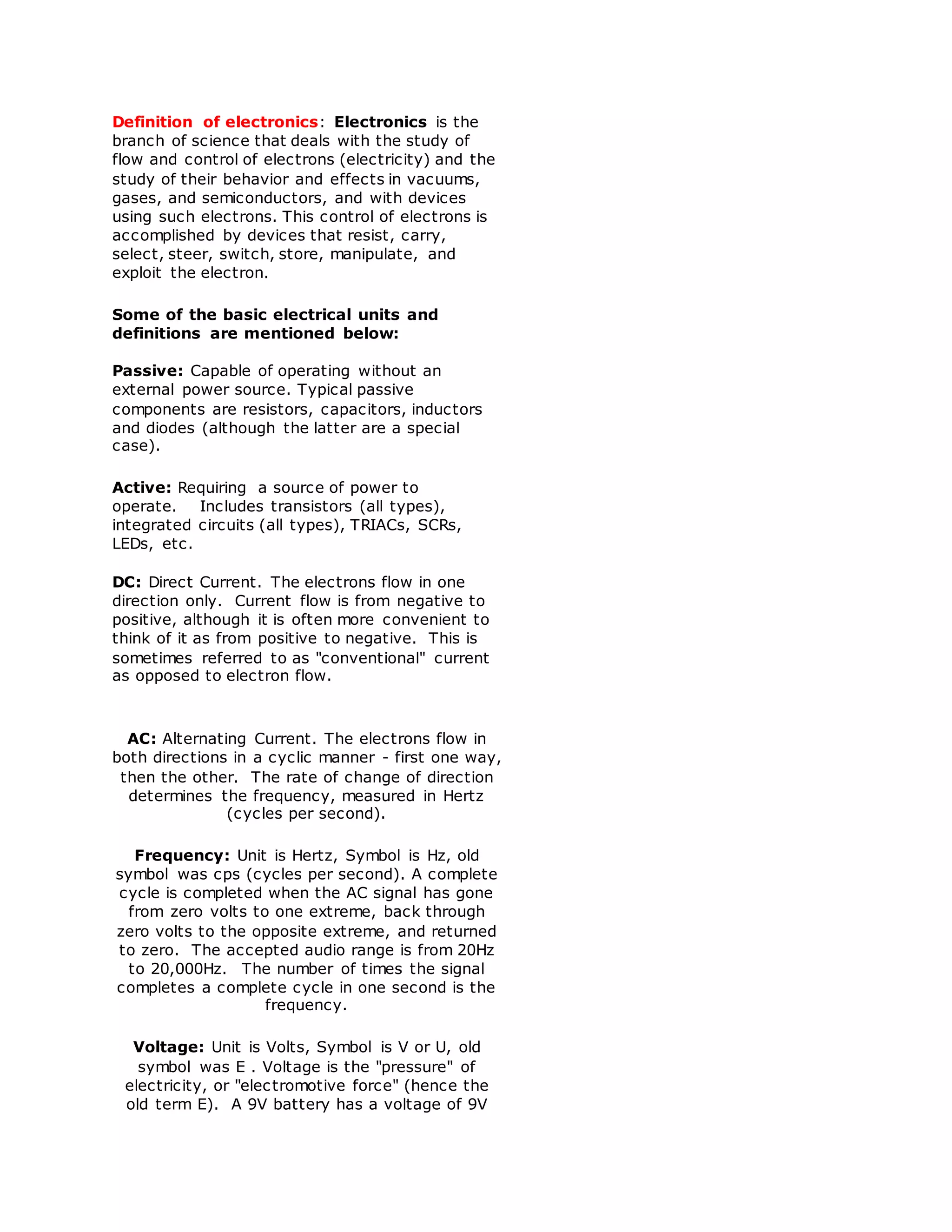 ELECTRONICS DEFINITION MEANING visual data 2