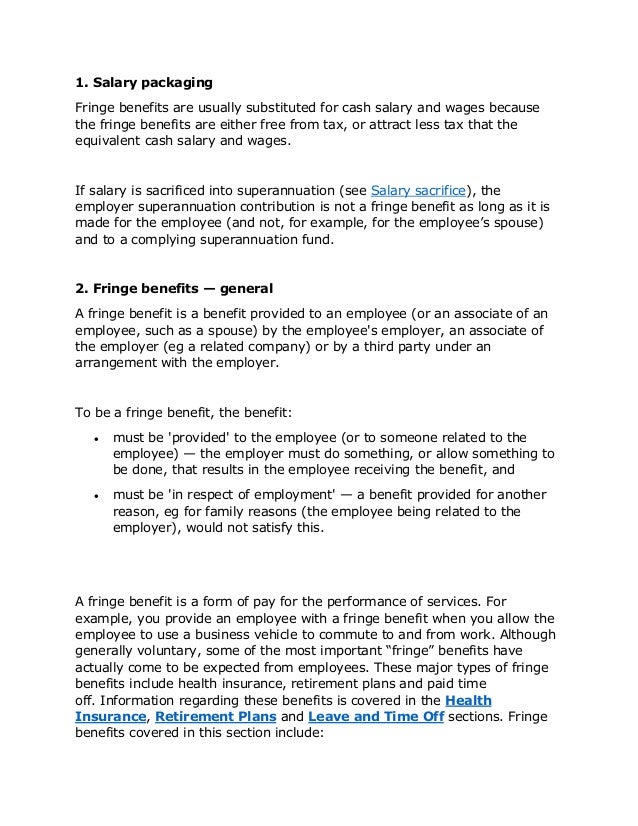 Fringe benefit tax on stock options