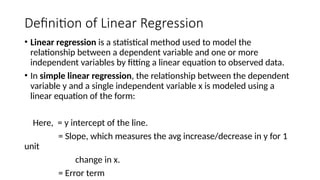 Definition of Linear Regression Analysis | PPT
