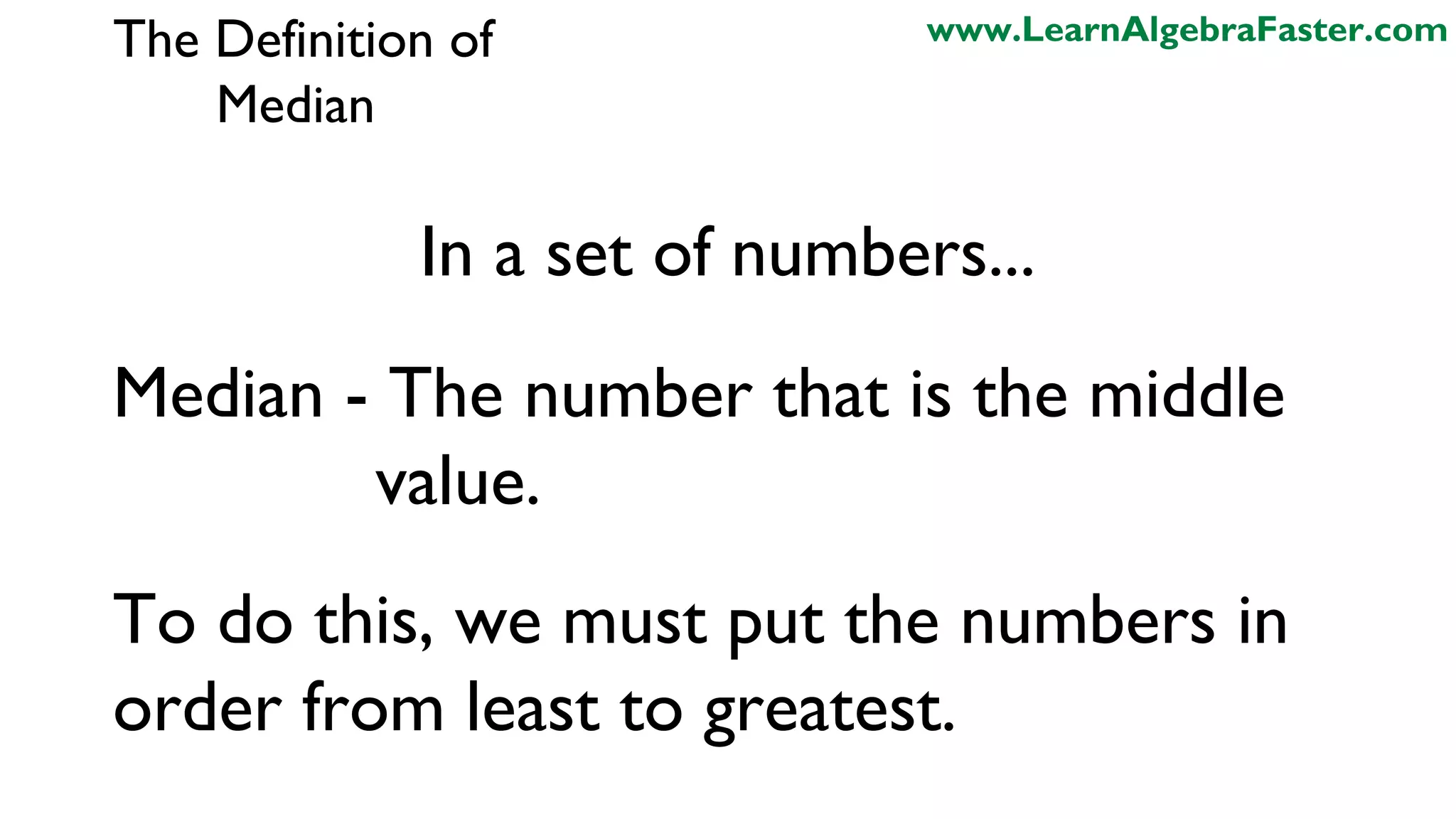 Definition of Median | PPT