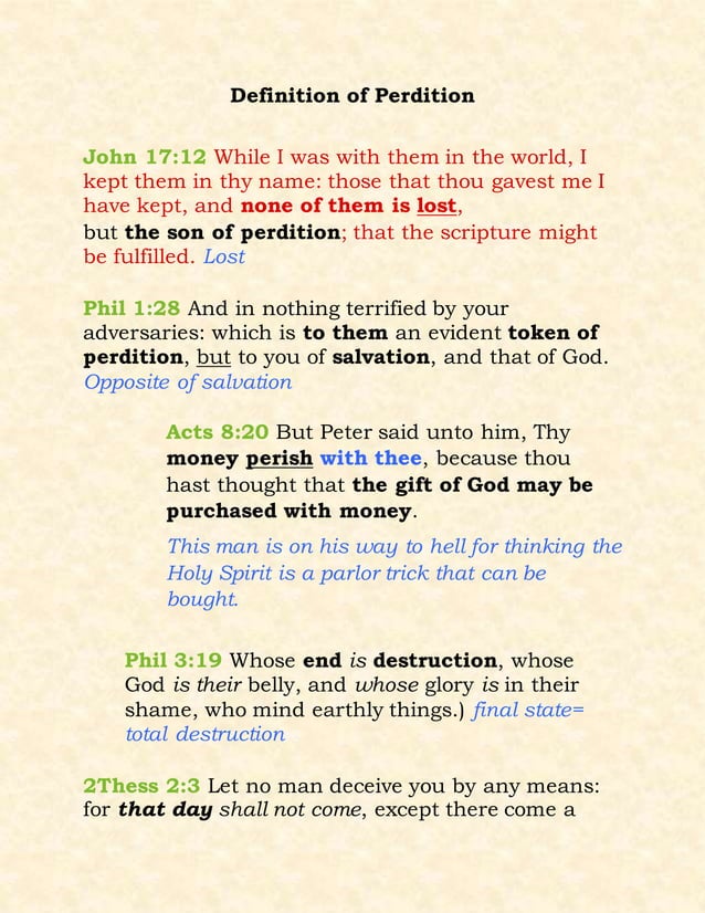 Biblical Meaning of Perdition PDF