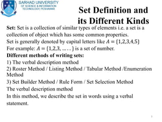 Define Set With Example Comprehensive Introduction to Set Theory and Operations in Calculus for ...