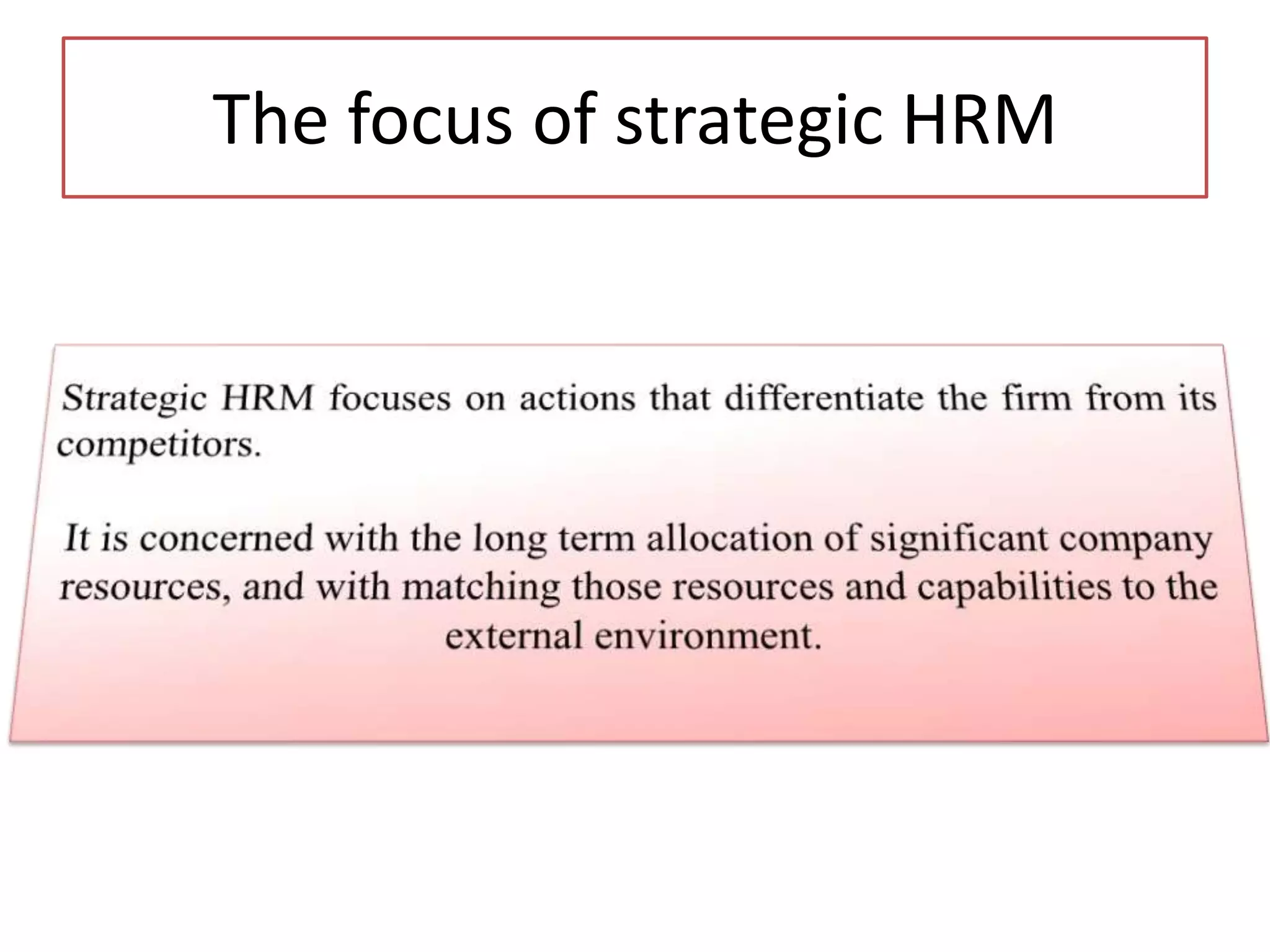 Definition of shrm ( Strategic Human Resource Management) PPT