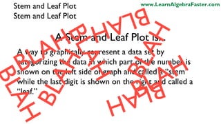 Definition of Stem and Leaf Plot | PPT
