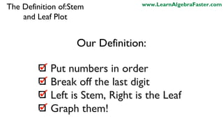 Definition of Stem and Leaf Plot | PPT