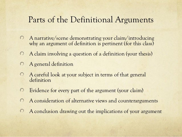 Definitional argument essay