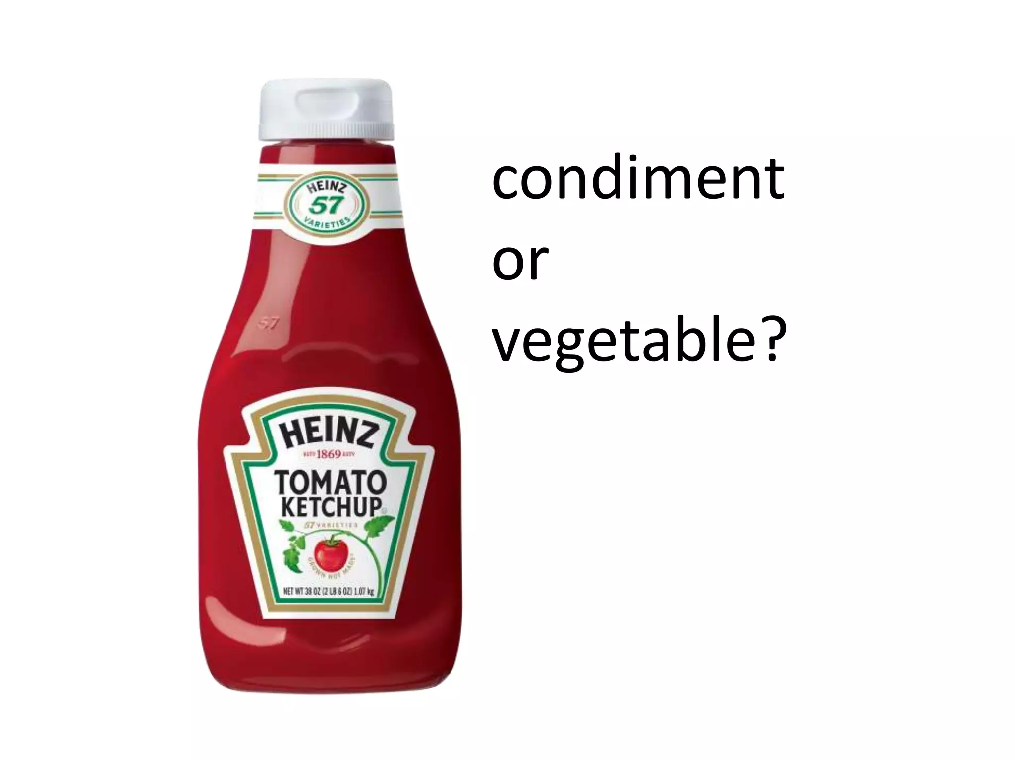 condiment 
or 
vegetable? 
 