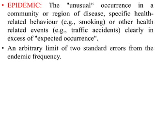 Definitions, Infectious disease epidemiology