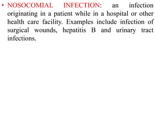 Definitions, Infectious disease epidemiology