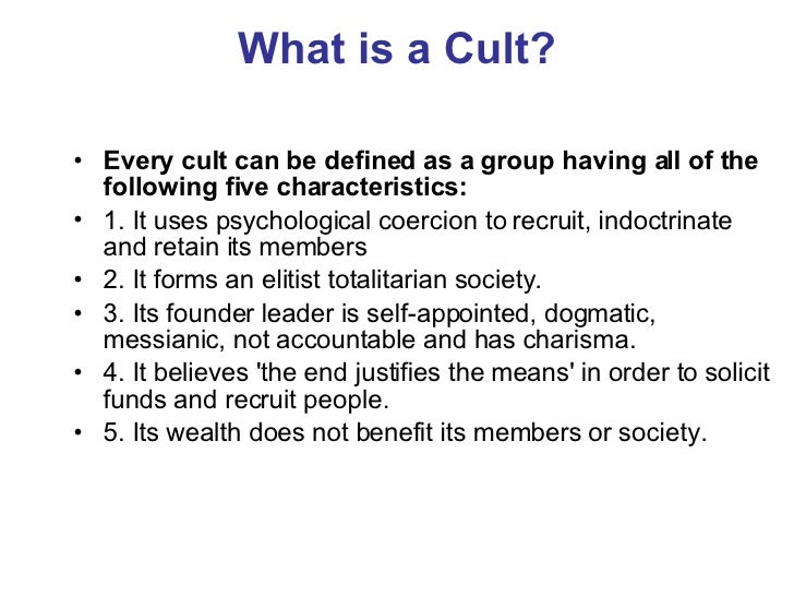Definitions Cults, Sects Etc