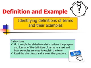 Definitions and examples | PPT