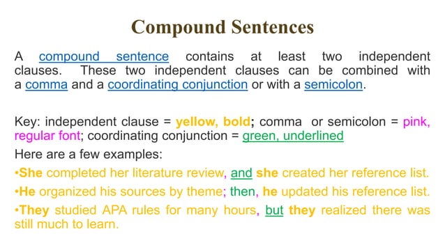 Definitions and examples of basic sentence elements