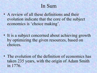 economics definition adam smith