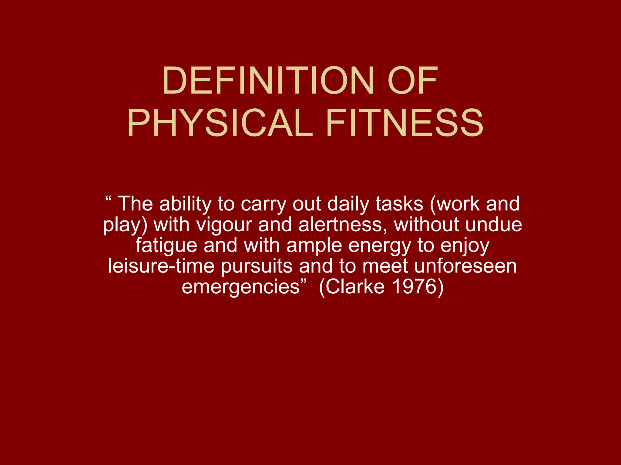 Definitions Of Fitness PPT