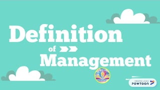 Organization and Management | Lesson 1 Definitions of management | SHS