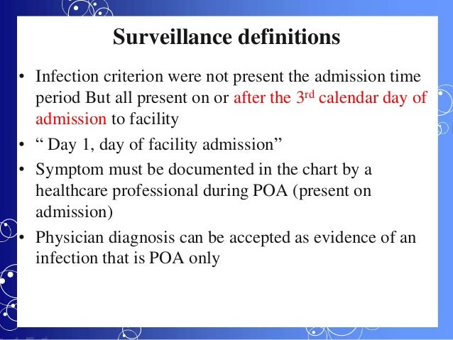 Definitions of nosocomial infection