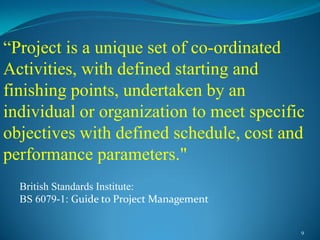 Definitions Of Project | PDF