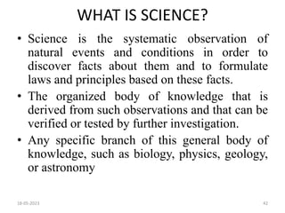 What Defines Science (Definition, tyoes of research, invention, innovation and reseaarch).pptx