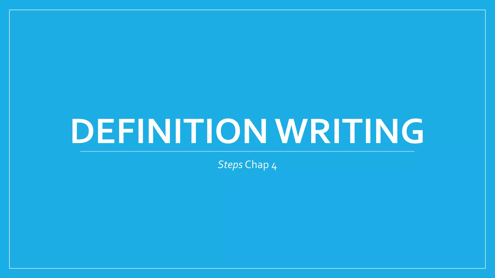 Definition Writing | PPT