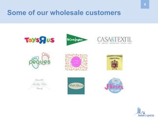 Some of our wholesale customers
8
 