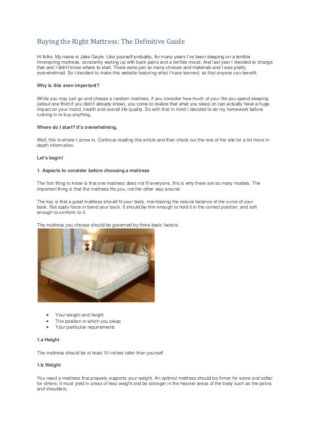 Definitive guide to buying the right mattress