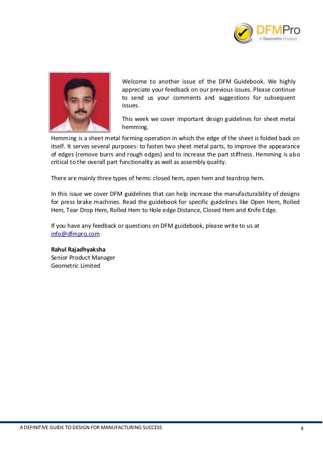 definitive guide to dfm success sheet metal design guidelines_ issue_ sheet metal design guide