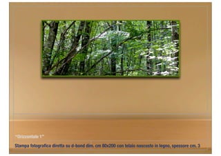 “Orizzontale 1”
Stampa fotograﬁca diretta su d-bond dim. cm 80x200 con telaio nascosto in legno, spessore cm. 3
 