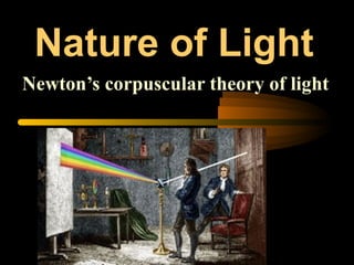 Nature of Light
Newton’s corpuscular theory of light
 