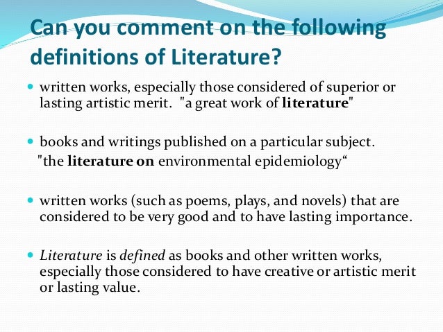 Definition Of Literature For Fundamentals Of Literature Definition Of Literature For Fundamentals Of Literature