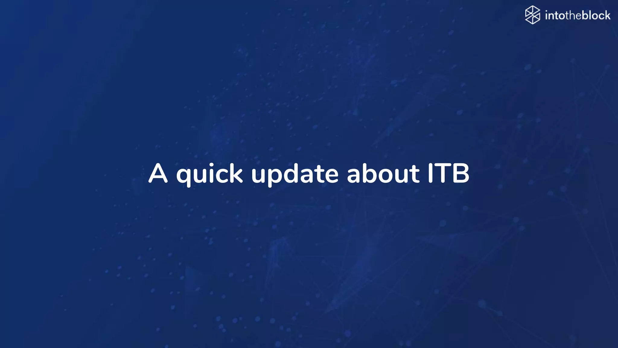A quick update about ITB
 