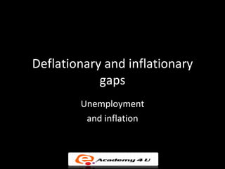 Deflationary and inflationary
            gaps
        Unemployment
         and inflation
 