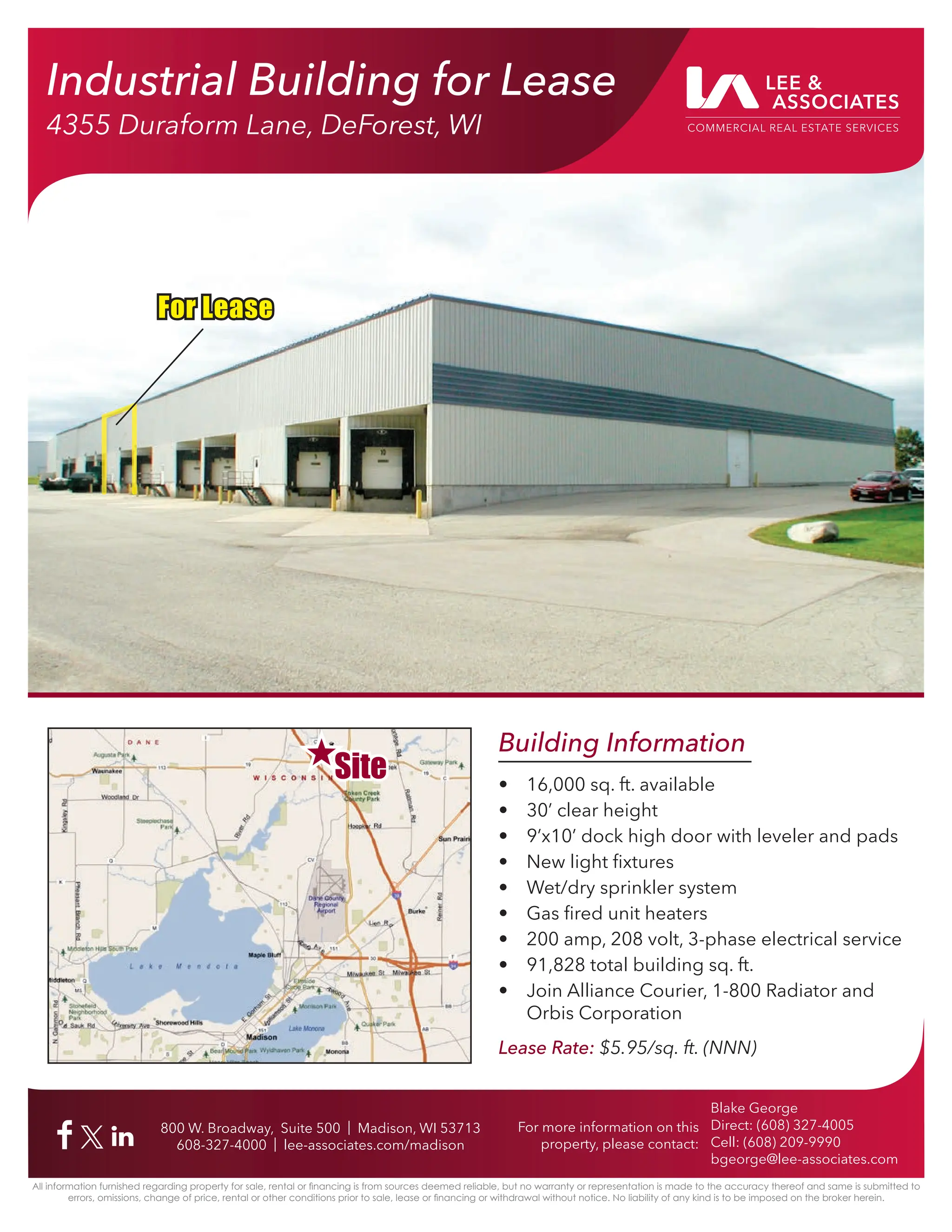 Curated visual reference: Industrial Building For Lease 4355 Duraform Lane Deforest Wi Photo Inspiration