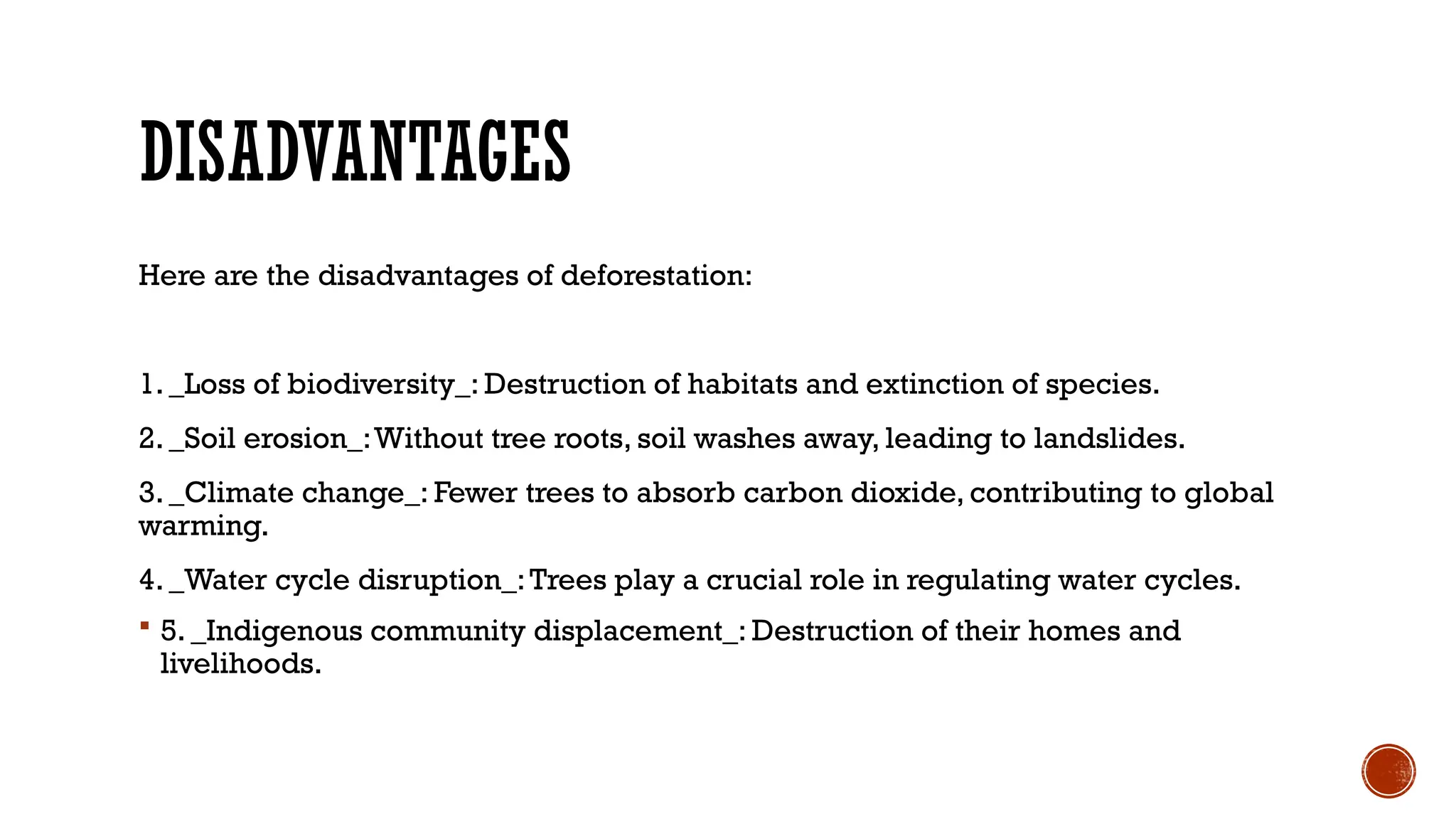 A presentation done on Deforestation and its effects | PPTX