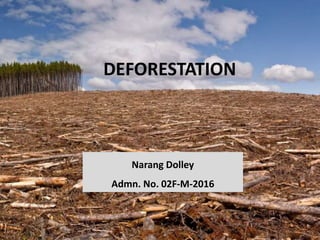DEFORESTATION
Narang Dolley
Admn. No. 02F-M-2016
 